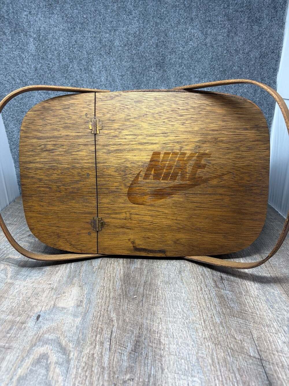 Vintage Nike Promotional Picnic Basket With original Plates super rare barn find